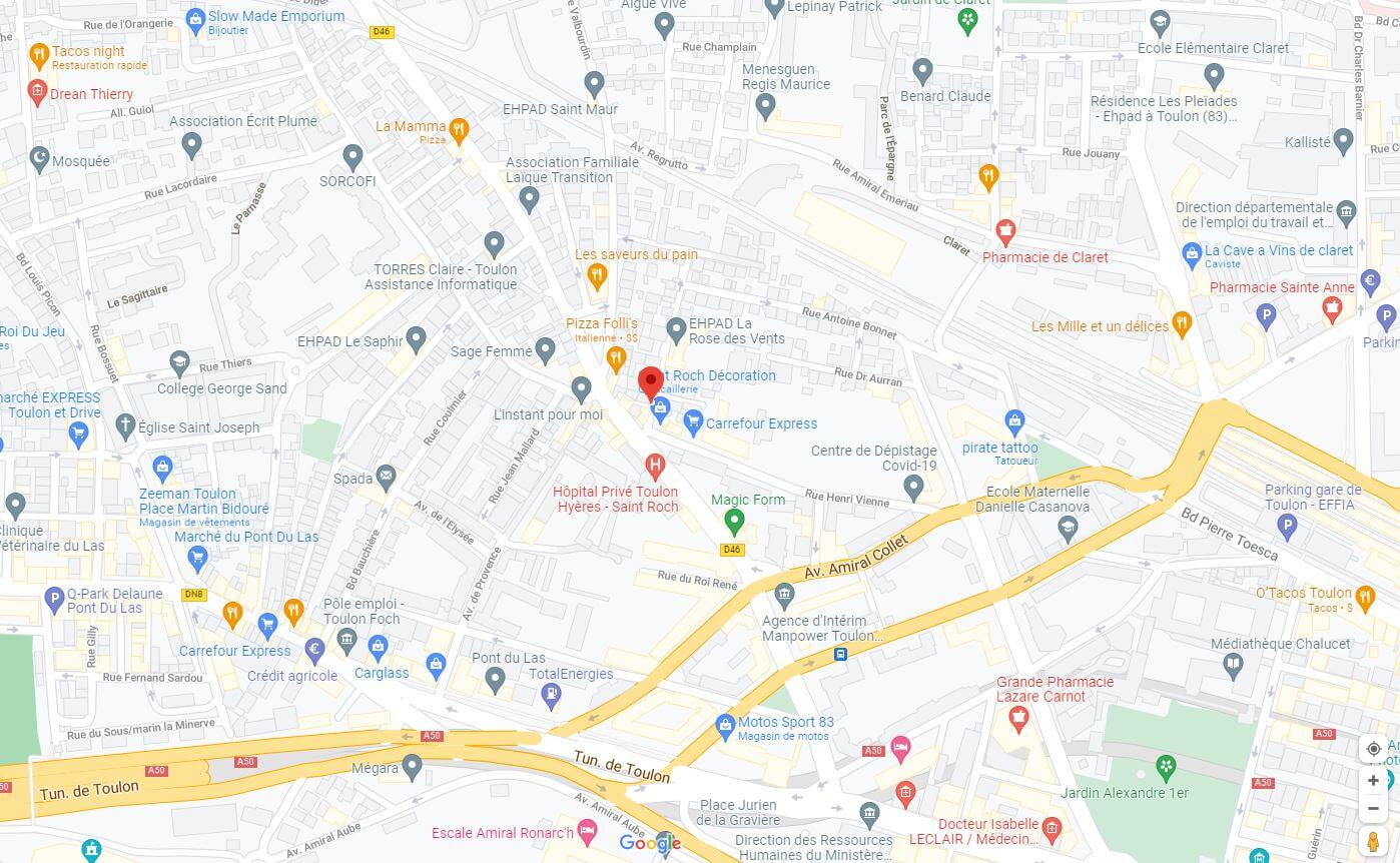 localisation avec une image de google map